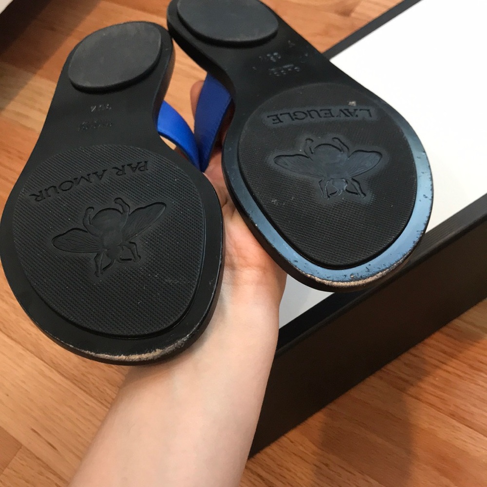 GUCCI Marmont T-Strap Sandal Blue Summer 5.5 - Picture 6 of 7